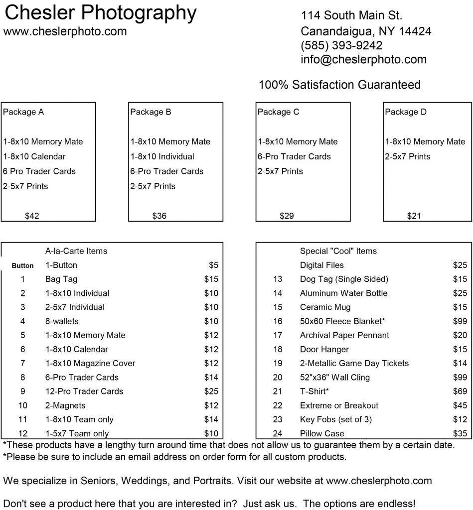 Sports Photography Pricing